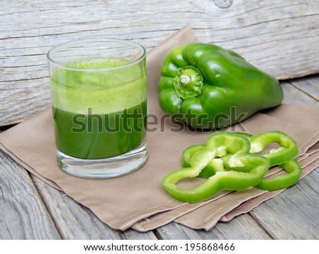 Fresh green paprika smoothie juice