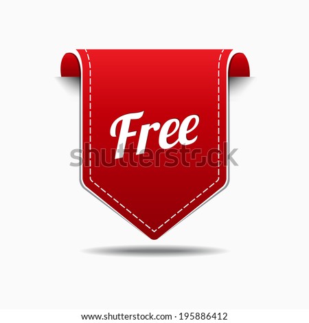 Free Product Red Label Icon Vector Design