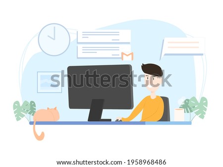 Working, learning, studying from home vector