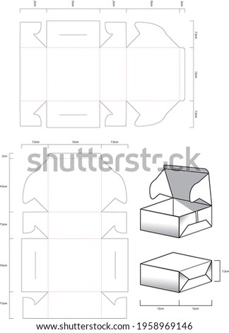 Packaging Box Template in vector format. Size free. Suitable for food packaging.