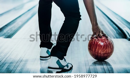 African American bowling at a hall wallpaper
