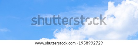 Good weather with blue sky background with tiny clouds in the morning. Use for template and banner