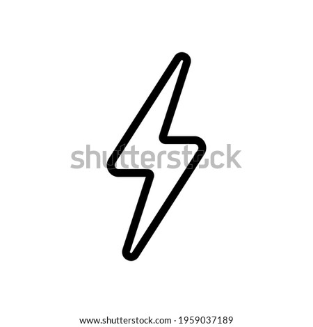 Lightning bolt, electric power, simple icon. Black icon on white background Royalty-Free Stock Photo #1959037189