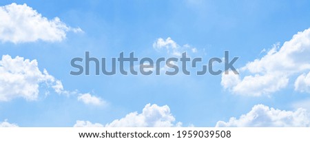 Good weather with blue sky background with tiny clouds in the morning. Use for template and banner website
