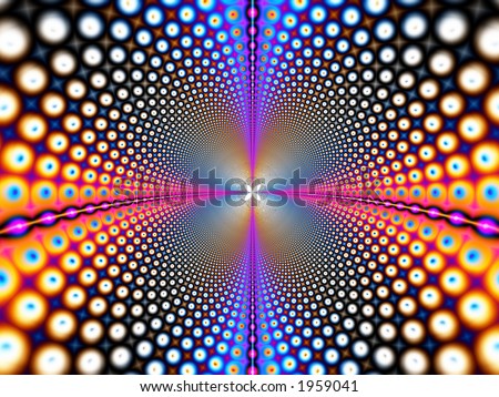 Fractal that simulates a wormhole, which can be used on telecommunications or internet concepts