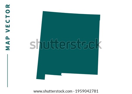NEW MEXICO map vector. green color on white background.