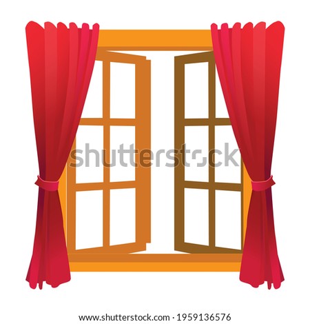 Cloth and window curtains, vector illustration