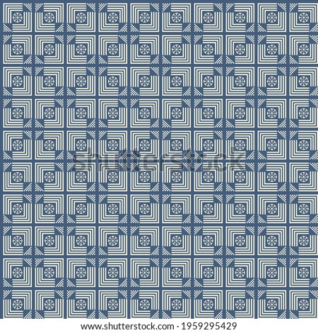 Decorative seamless pattern with tiles. Repeating background. Vector graphic.	