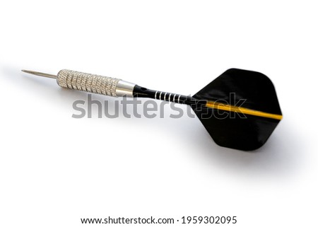 Sharp steel dart on a white isolated background. Determination in getting success.
