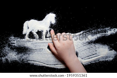 a horse on the sand .