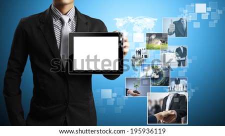 touch screen ,touch- tablet in hands 