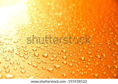 water drop on the metallic surface