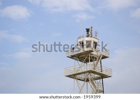 watch tower on blue sky background