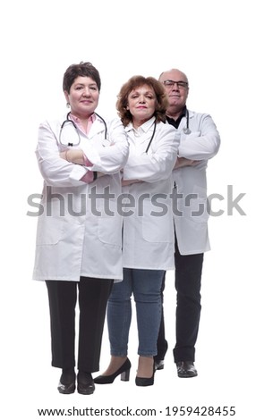 in full growth. group of medical colleagues standing in a row
