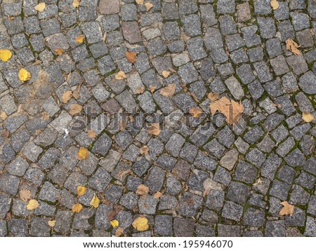 Texture of cobblestone stree, sidewalk, for pedestrians