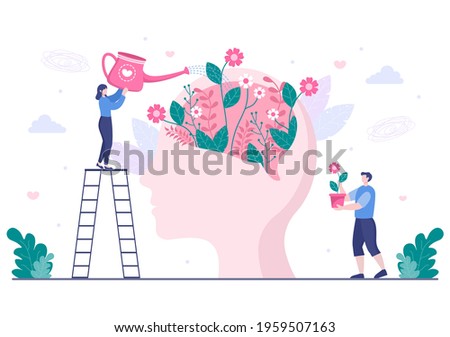 Mental Health Due To Psychology, Depression, Loneliness, Illness, Brain Development, or Hopelessness. Psychotherapy And Mentality Healthcare. Illustration Royalty-Free Stock Photo #1959507163