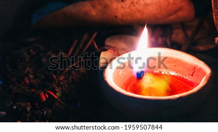 a beautiful picture of oil lamp or Diya Diwali Diya with black background