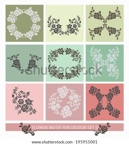 Set of flower motif for design