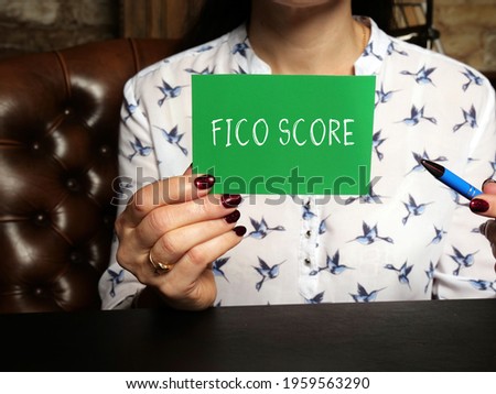 Conceptual photo about FICO SCORE with written text. Concept about a credit score created by the Fair Isaac Corporation
