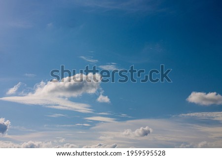 Summer sky and clouds. blur sky cloud and design abstract on air. Beautiful white clouds and blue sky background