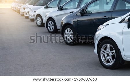 Cars in a row. Used car sales Royalty-Free Stock Photo #1959607663