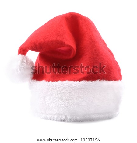 Red Santa hat. Isolated