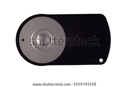 Remote control for the camera isolated on a white background, close-up. 