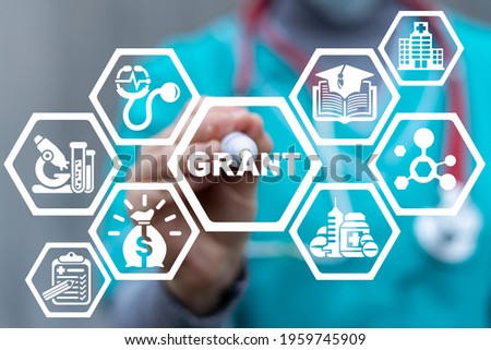 Medical concept of grant. Medicine grants. Royalty-Free Stock Photo #1959745909