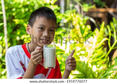 Boy Drink Tasty Fresh Milk