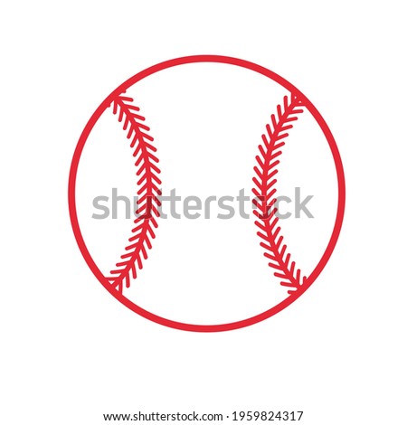 Beautiful red stitch baseball ball vector Isolated on white background