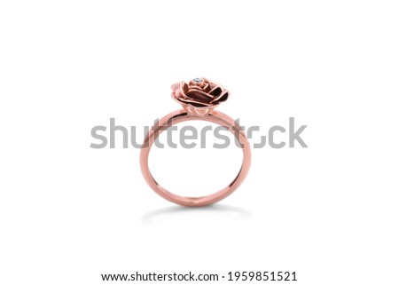 Rose Gold Ring , on white background  