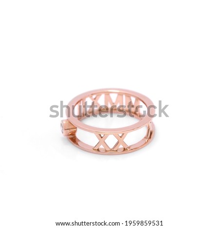Round Rose Gold Ring with Dimond 