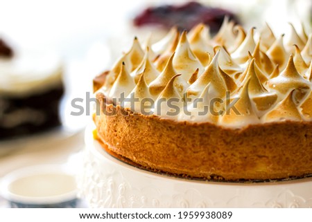 lemon pie. Lemon meringue tart with a biscuit base