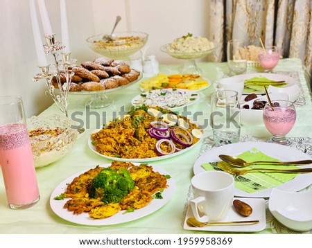 Ramadan Table of Different Dishes