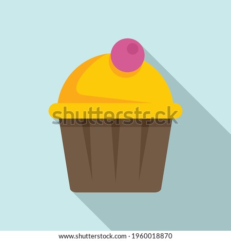 Tasty cupcake icon. Flat illustration of Tasty cupcake vector icon for web design