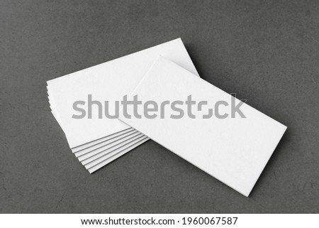 Business cards blank. Mockup on gray background. Copy space for text.
