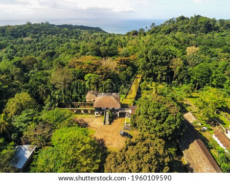 Aerial view from Roça Paciencia in Prince Island,São Tomé e Principe,Africa