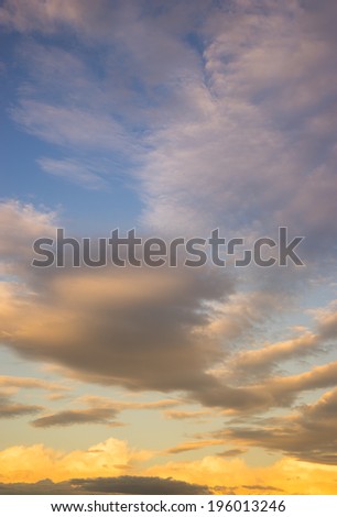 Sunset sunrise sky and clouds background
