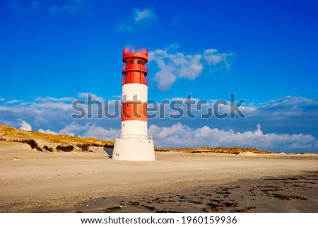 The Lighthouse at Helgoland Dune, Schleswig-Holstein, Germany, Europe
