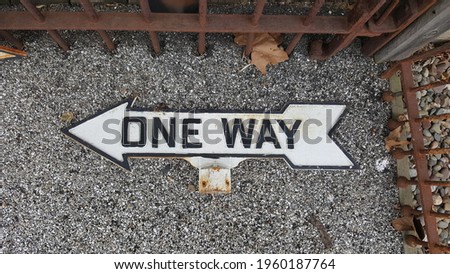 One Way Sign Image Asphalt Paving Background