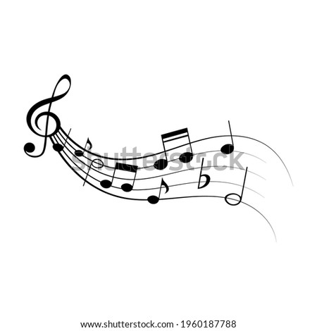 Music notes, isolated musical design element, vector illustration.