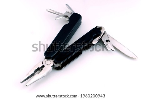 Multipurpose knife on white background