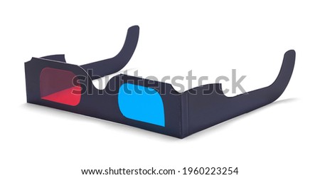 Upside Down Black Carboard 3D Glasses Cut Out.