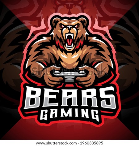 Bears gaming esport mascot logo design