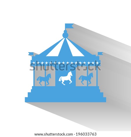 Vintage merry-go-round. Carousel vector icon flat style