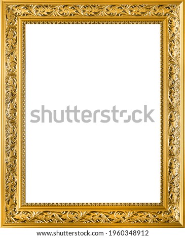 Gilded frame for paintings and images. Painting framing. Molding for paintings. 