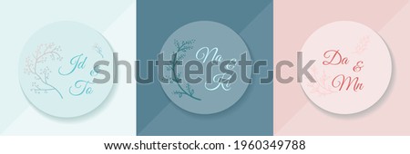 Abstract Banner set floral backgrounds for Wedding. Vector templates in boho style with copy space for text