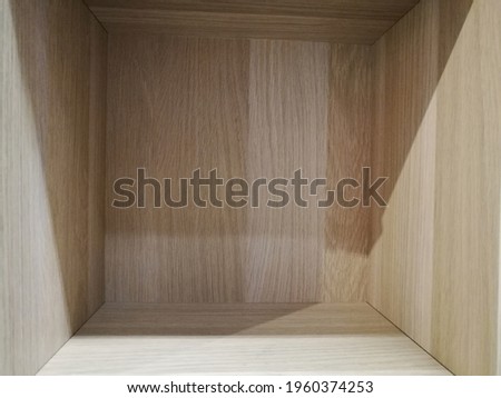 Empty gradient Wooden room space, interior for design and decoration - abstract background. square box with blank inner space. Empty room interior perspective view. Photo box inside.