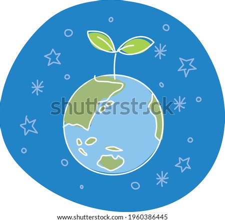 Image illustration of environmental conservation (earth with sprout)