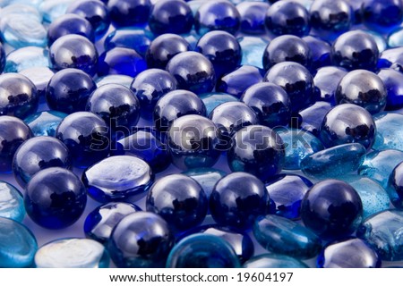 glass pebbles on white background